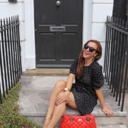 London Fashion Blogger in Polka Dots and Ferragamo