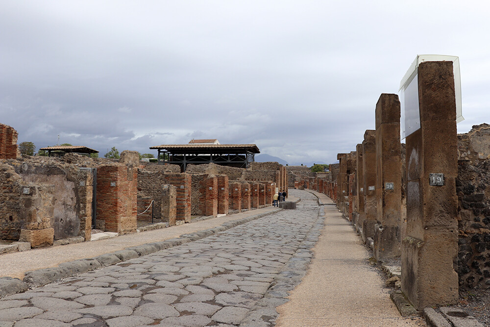 Rainy Day in the Ancient City of Pompeii