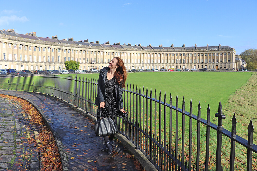 Fashion Blogger at the Royal Crescent in Bath&nbsp;