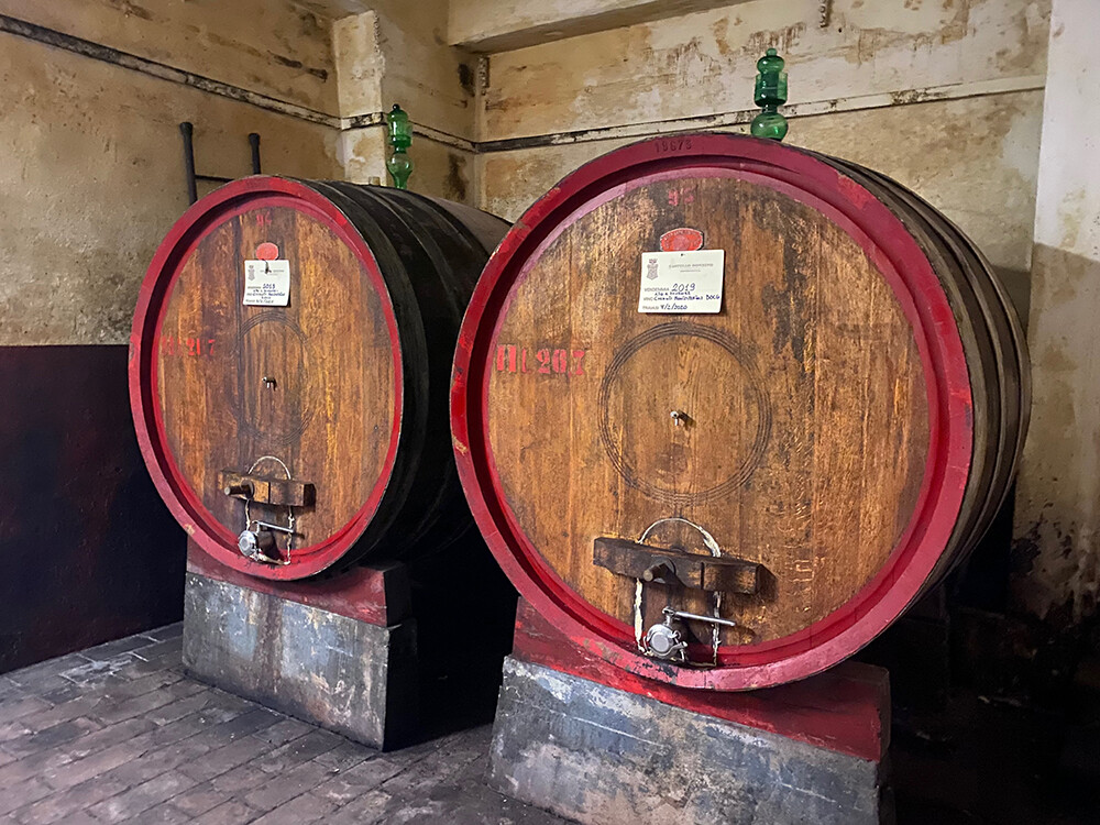 Giant Wine Barrels at Castello Sonnino