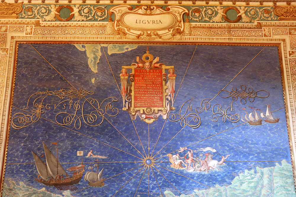 Ligvria The Gallery of Maps - Ligurian and Tyrrhenian Seas at the Vatican