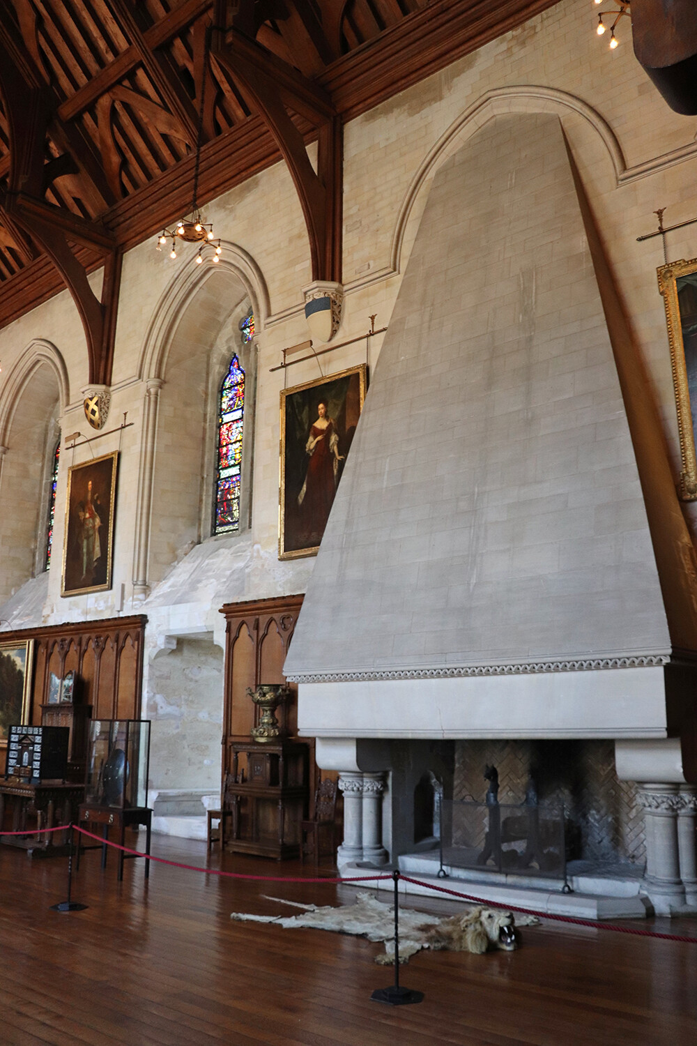 Arundel Castle Tour - Fireplace in Baron’s Hall