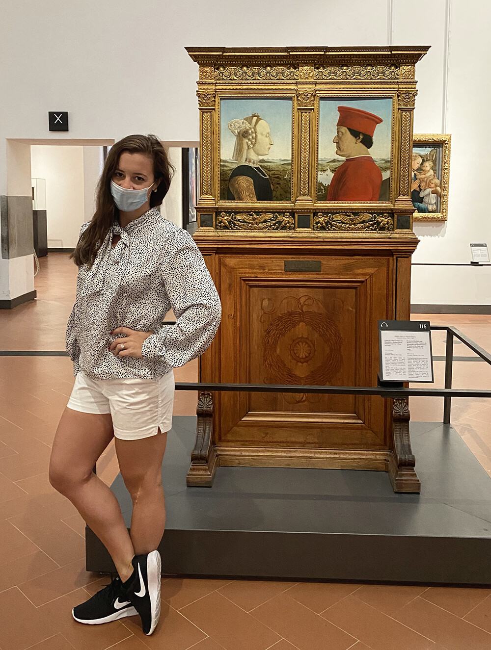 Kelly at the The Uffizi Gallery
