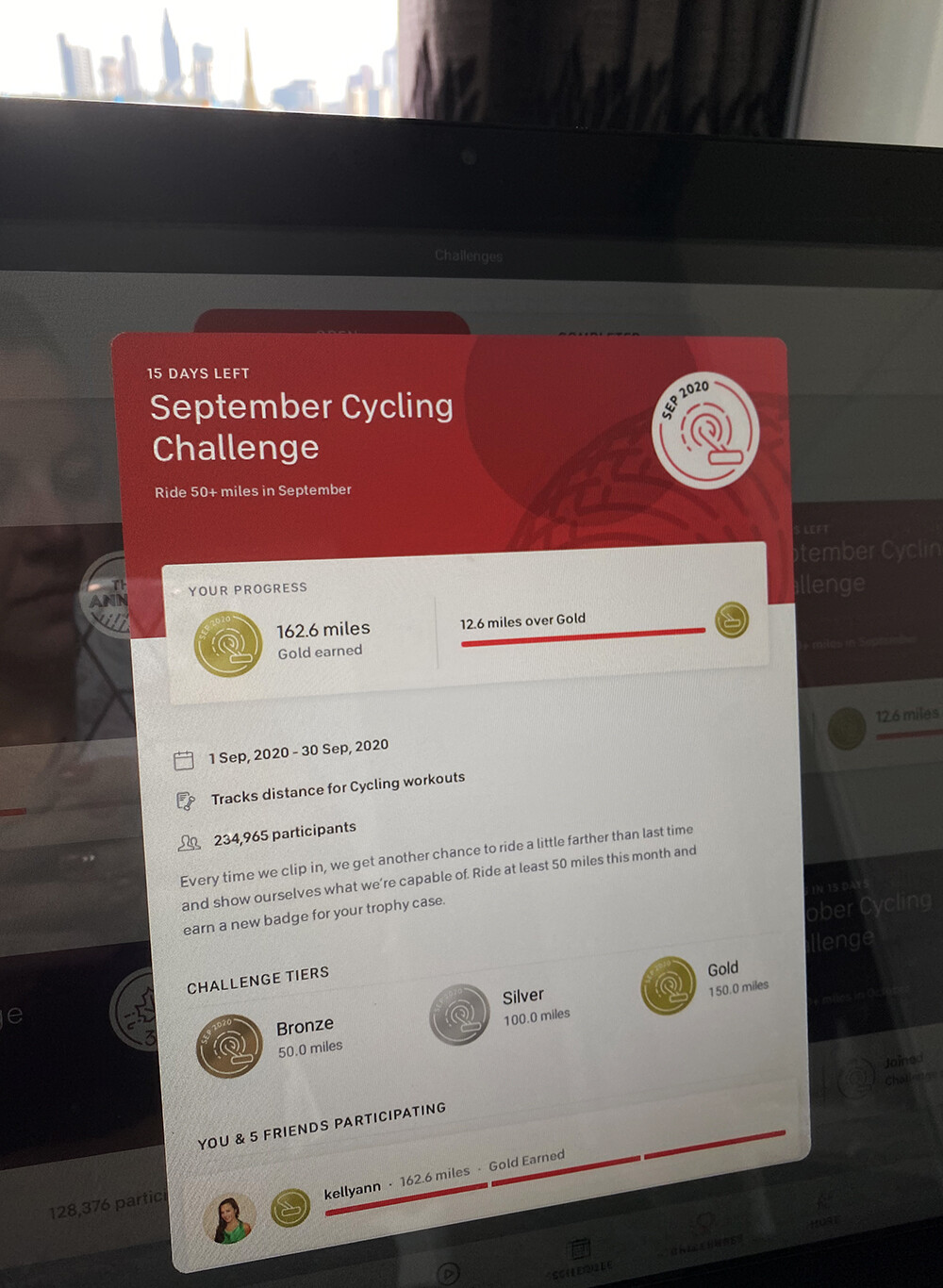 Peloton Mileage Challenge - Hitting Gold