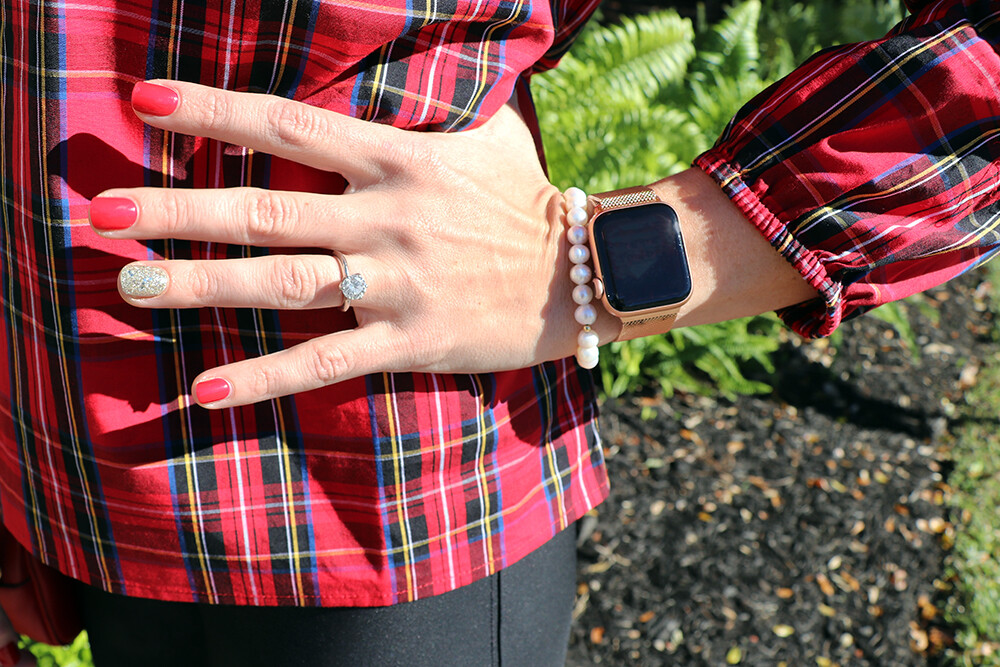 Apple Watch and Pearl Bracelet
