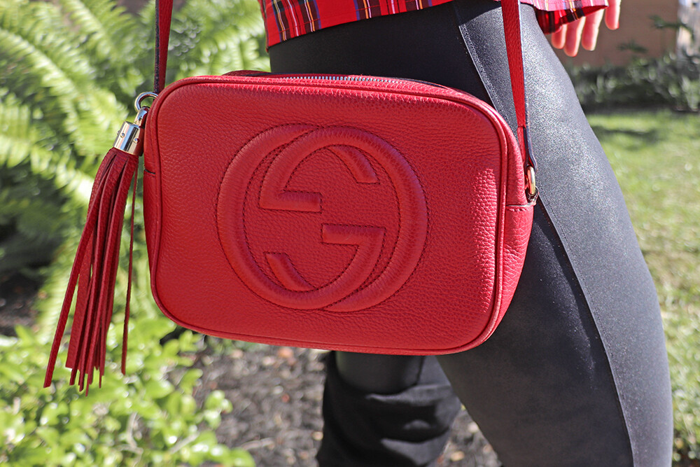 Gucci Soho Small Leather Disco Bag and Spanx Leggings