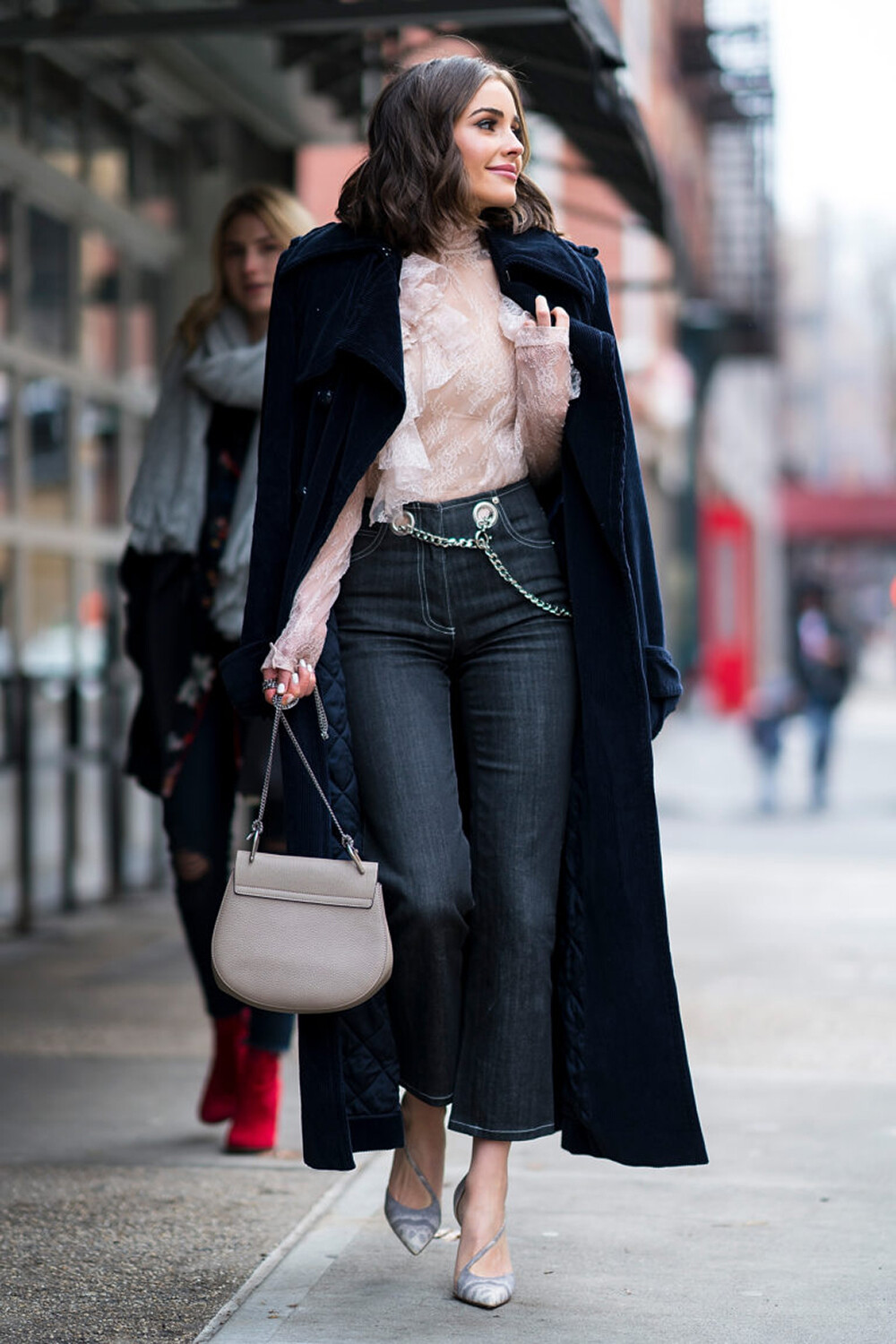 In Nina Ricci coat, Philosophy top, Miaou jeans with Francesco Russo shoes in the West Village of New York City