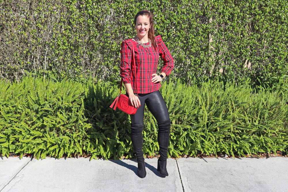 JCrew Tartan Ruffle Top&nbsp;in Florida