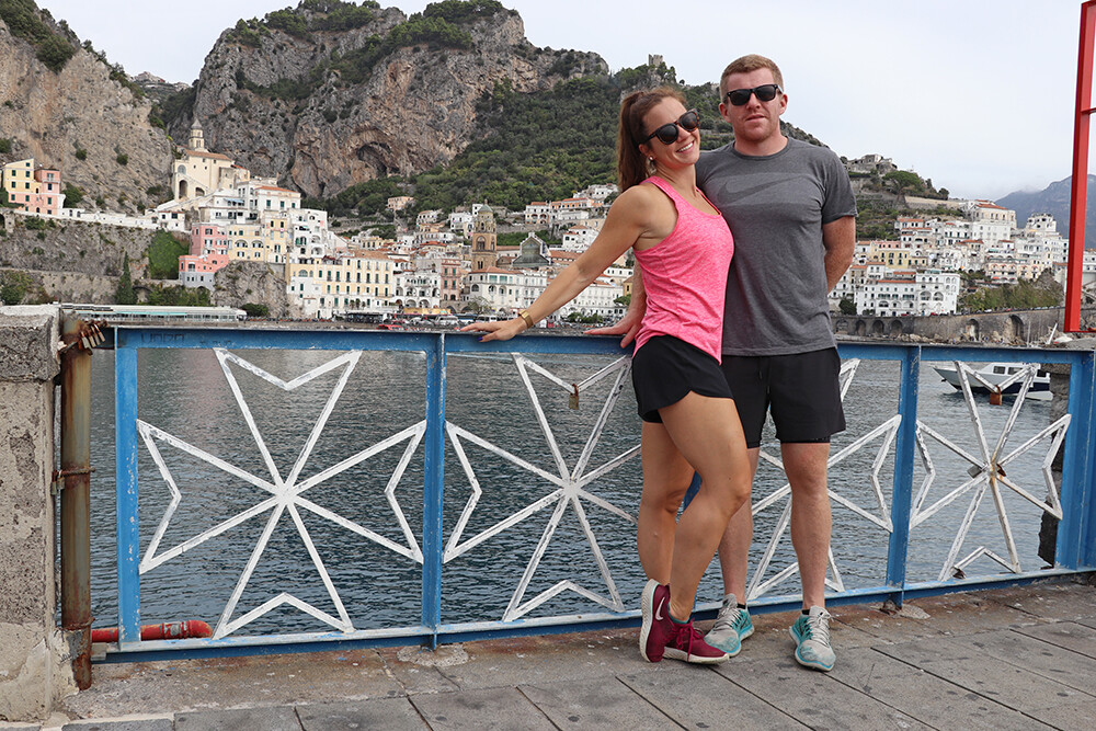 Kelly and Mark on the Piazzale dei Protontini in Amalfi