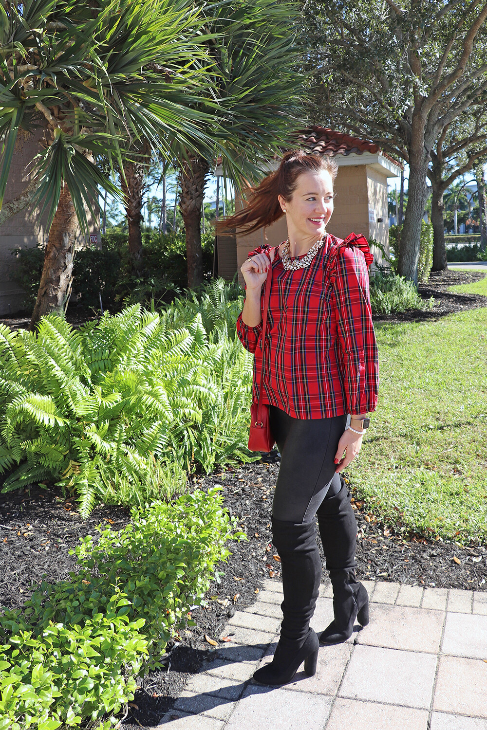 Red and Black Tartan Holiday Outfit