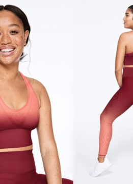 VIctoria’s Secret Seamless Bra and Tight in Rosebud And Merlot Night Ombre