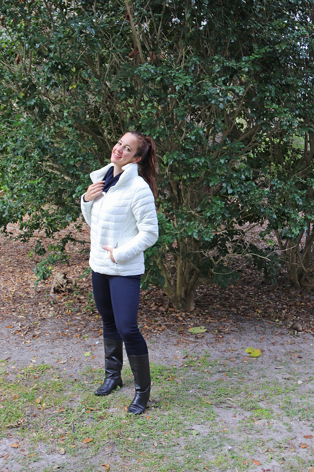 White Upcycled Lightweight Puffer Jacket