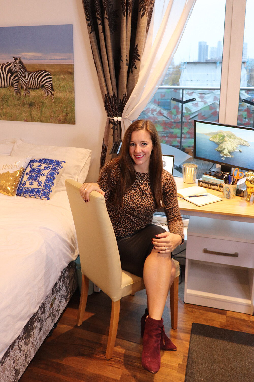 Work form Home Style&nbsp;- Leopard Sweater and Ted Baker Suede Ankle Boots