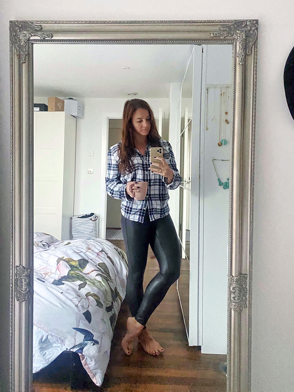 Flannel Shirt and Spanx Leggings