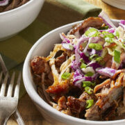 High Protein Slow Cooker Recipes - BBQ-Rubbed Pork Shoulder With Creamy Slaw