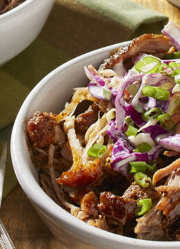 High Protein Slow Cooker Recipes - BBQ-Rubbed Pork Shoulder With Creamy Slaw