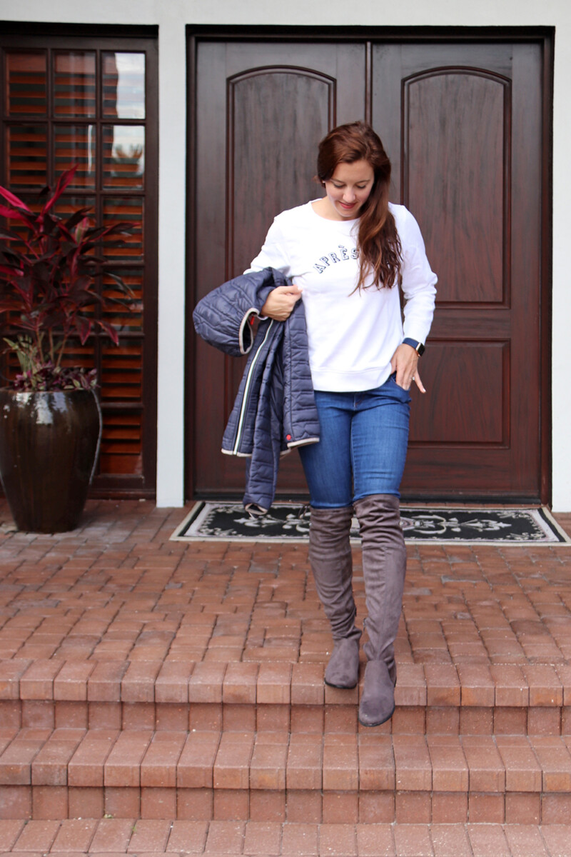 Hunter Boots Midlayer Jacket and Paige Skyline Skinny Jeans