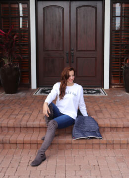 Layered Winter Look with Microsuede Over the Knee Boots