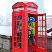 Sparkles and Shoes London Blog - Stained Glass Knight in Red Phone Booth London Embankment
