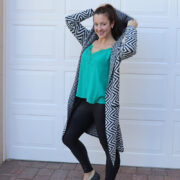 Sparkles and Shoes Zig Zag Hooded Cardigan