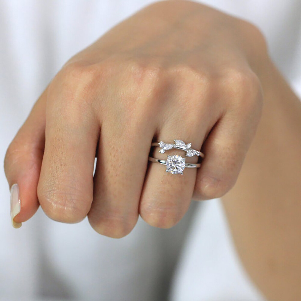 Besbelle Nature Leafy Vine Wedding Ring Set