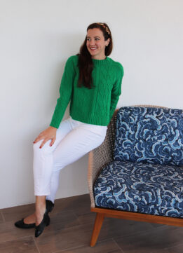 Early Spring Outfit Idea in a Kelly Green Sweater