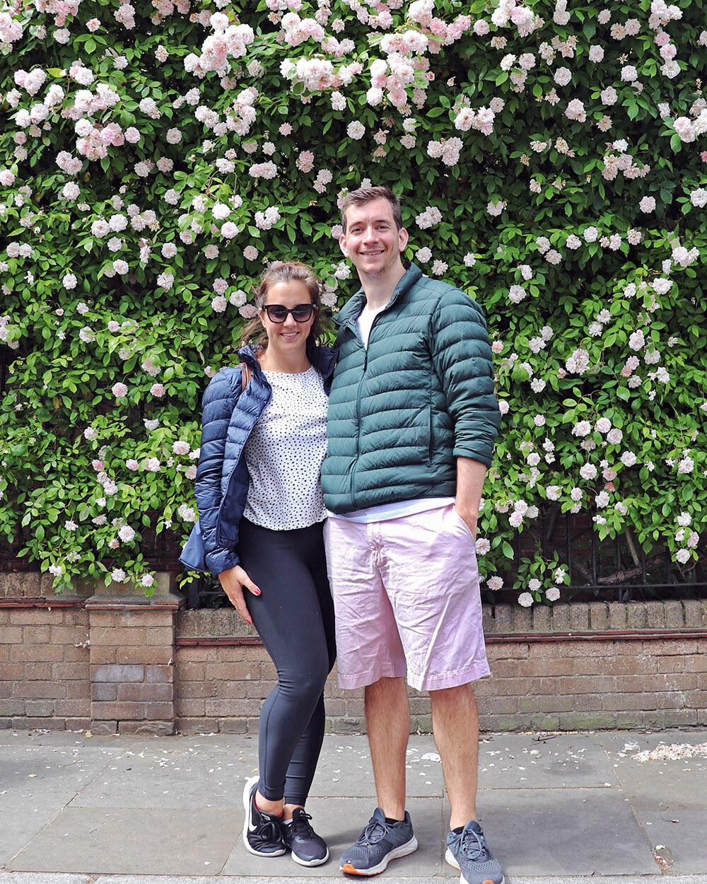 Kevin and Kelly in Notting Hill London in Uniqlo Puffer Jacket