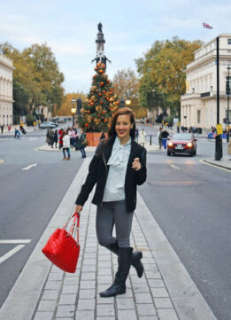 London Blogger wearing a Polka Dot Blouse