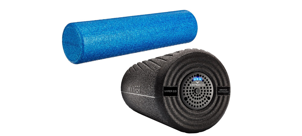 Peloton Accessories - Amazon Basics Round Foam Roller and Hyperice Vyper 2.0 High-Intensity Vibrating Fitness Roller