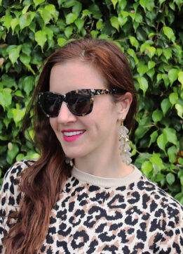 LeSpecs Liar Liar Sunglasses in Tortoise and Vintage Earrings