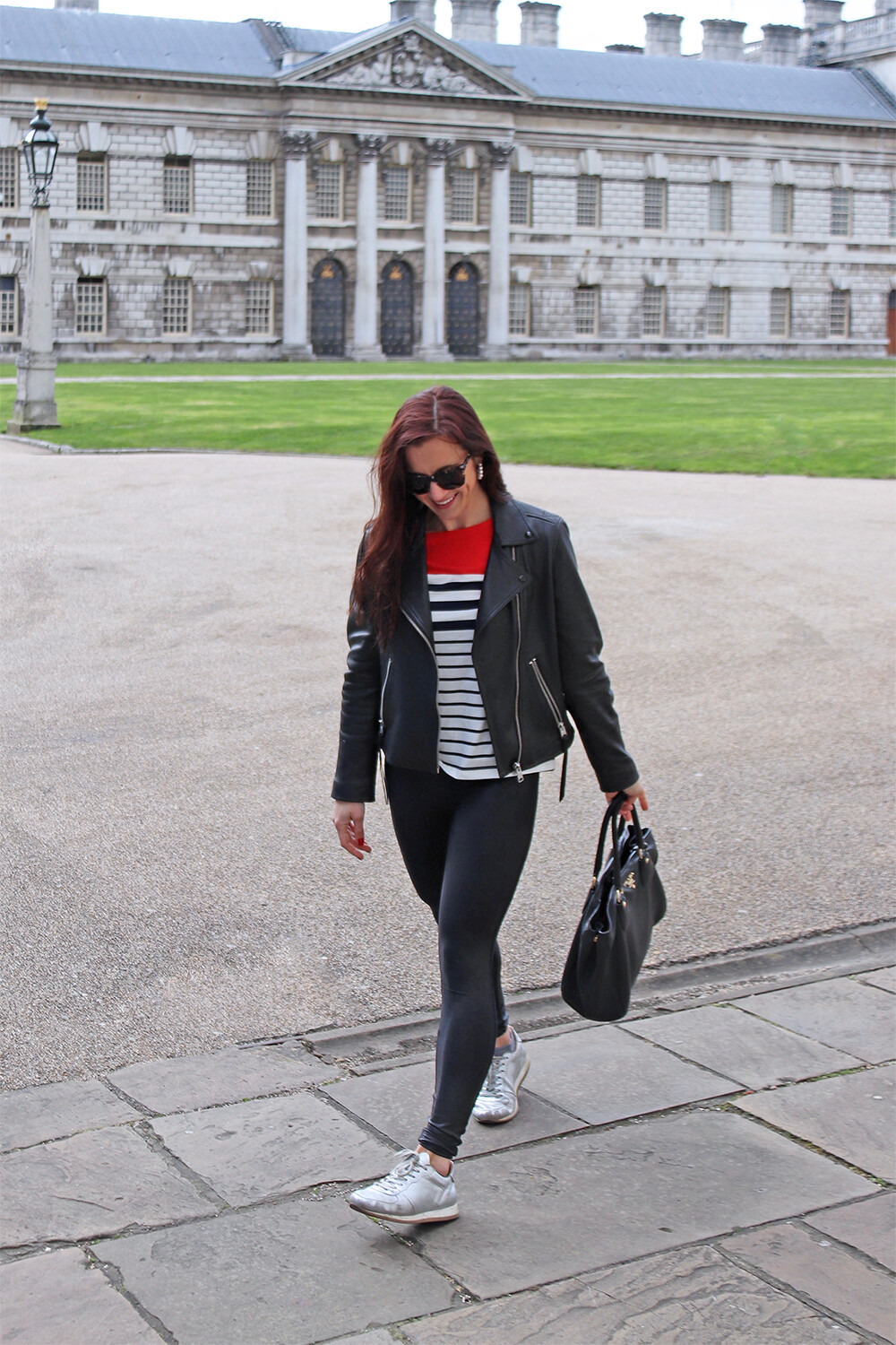 Sporty Spice in AllSaints Dalby Leather Biker Jacket