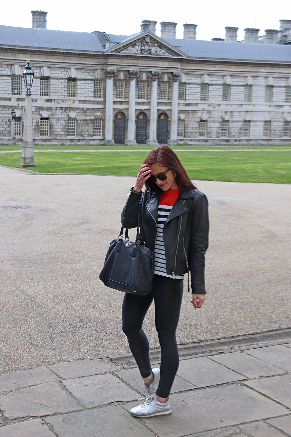 Sporty Spice in AllSaints Prada and Spanx Leggings