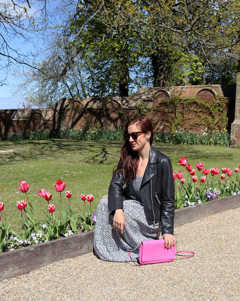 AllSaints Dalby Leather Biker Jacket at Hever Castle