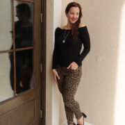 Fashion Blogger in JCrew Leopard Jeans