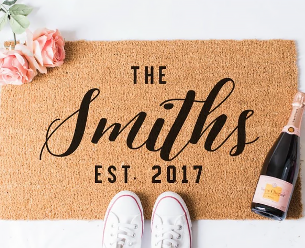 Fox and Clover Custom Last Name Doormat