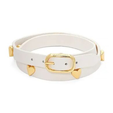 Kate Spade New York heartful leather wrap bracelet in Parchment