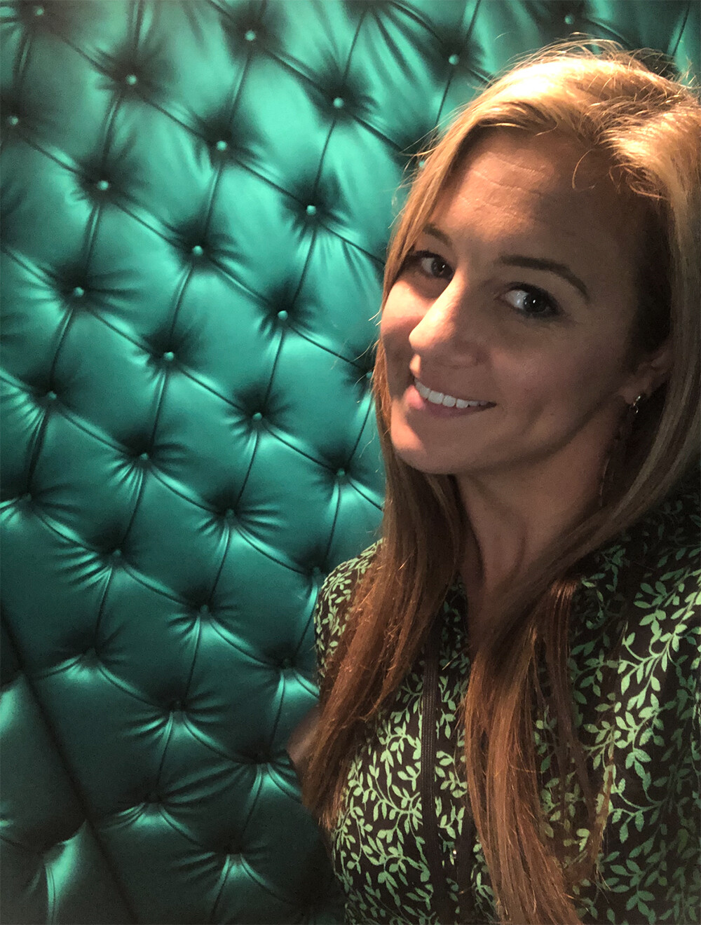 Office Selfie in a Green Zara Maxi