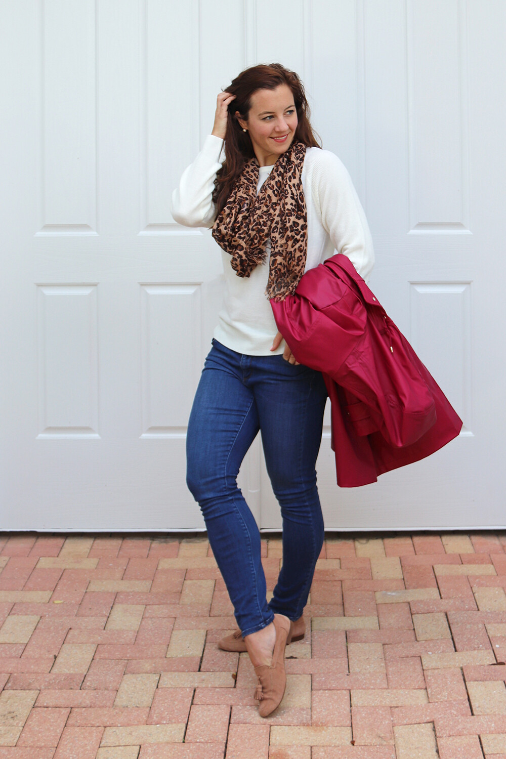 Spring Fashion with Leopard Scarf