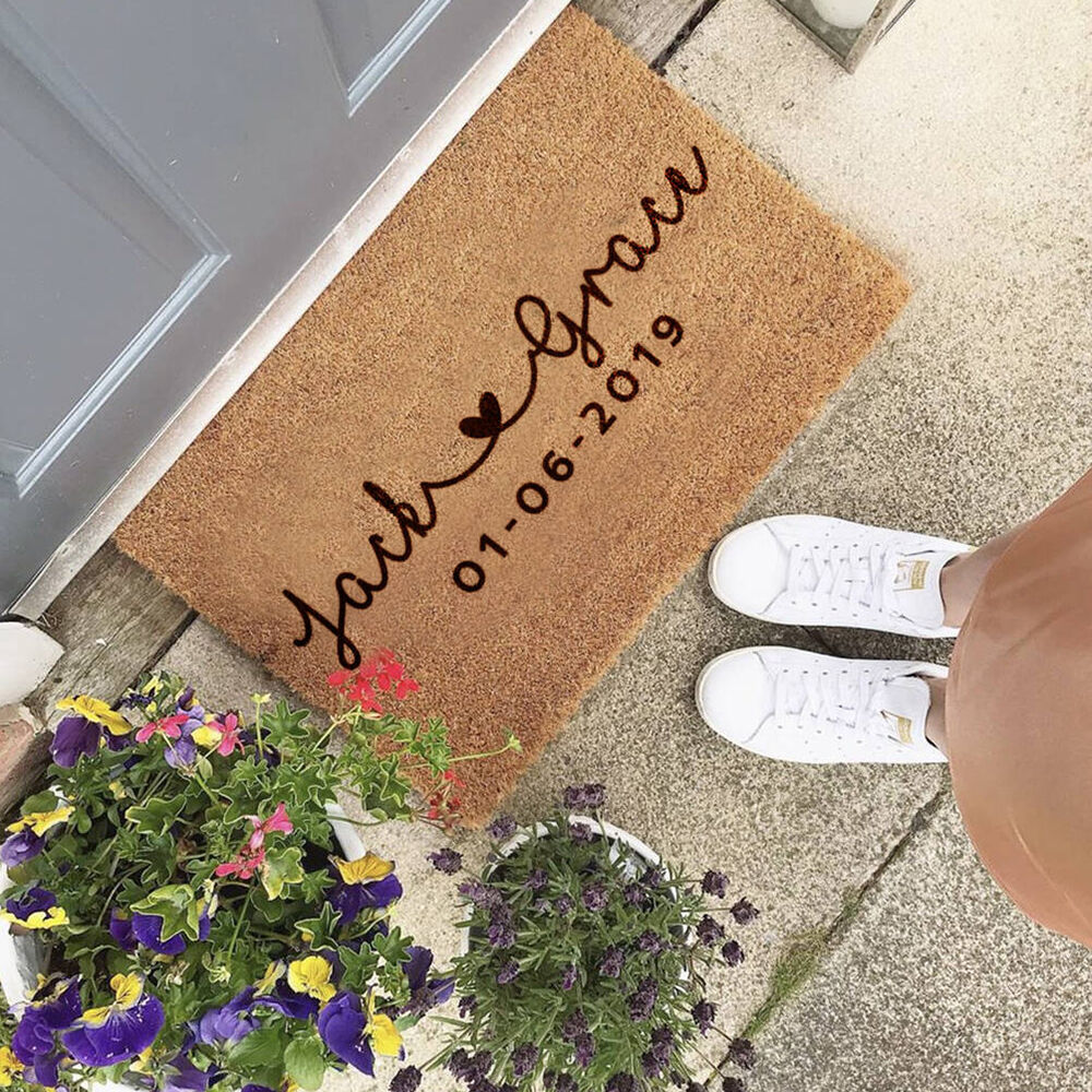That’s Nice That Personalised Couples Heart Names Doormat