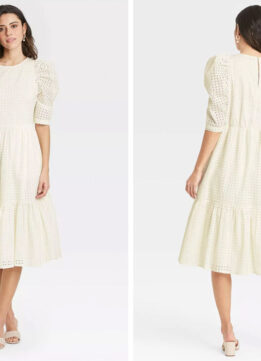 White Dresses - Target A New Day Elbow Sleeve Eyelet Dress