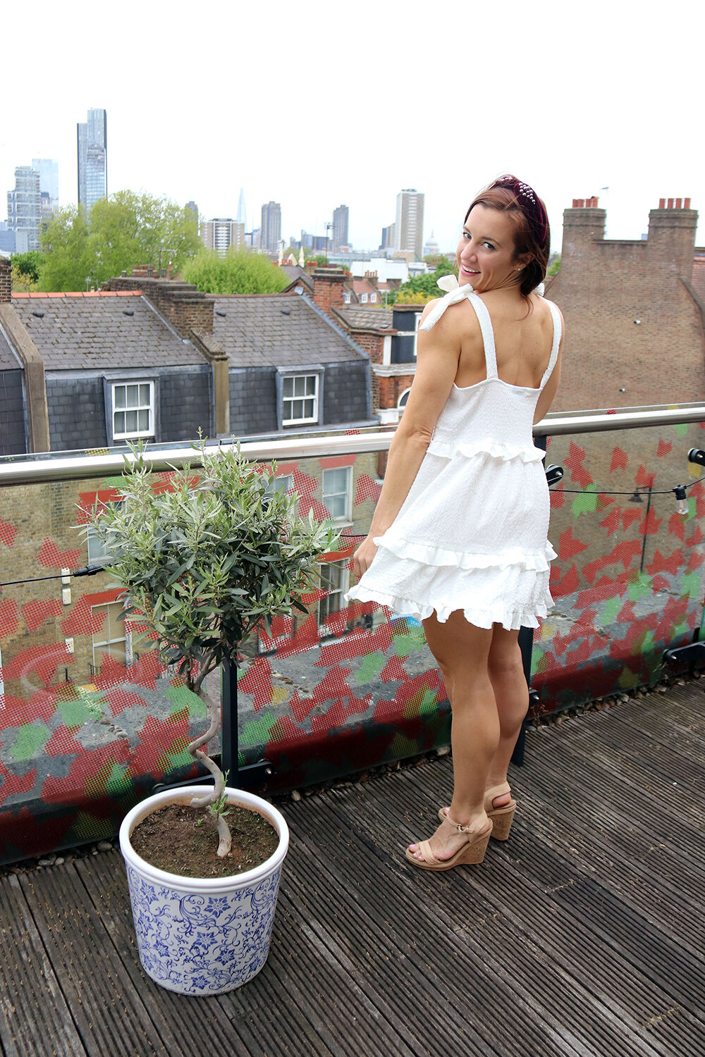 White and Velvet Outfit - ASOS Textured Ruffle Swing Mini Sundress with Tie Straps in White