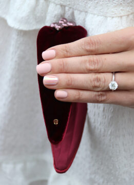 White and Velvet Outfit - Alexandre de Paris Berenice Headband in Burgundy