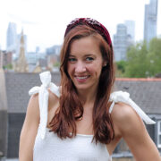 White and Velvet Outfit - White Ruffle Swing Mini Sundress with Tie Straps with Alexandre de Paris Berenice Headband 