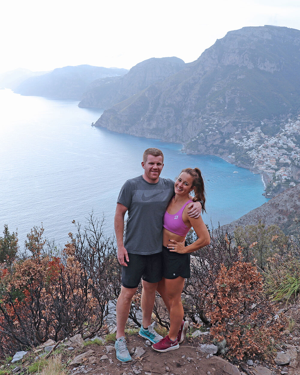 Engagementversary Post - Travel Blogger Hiking in Positano Italy