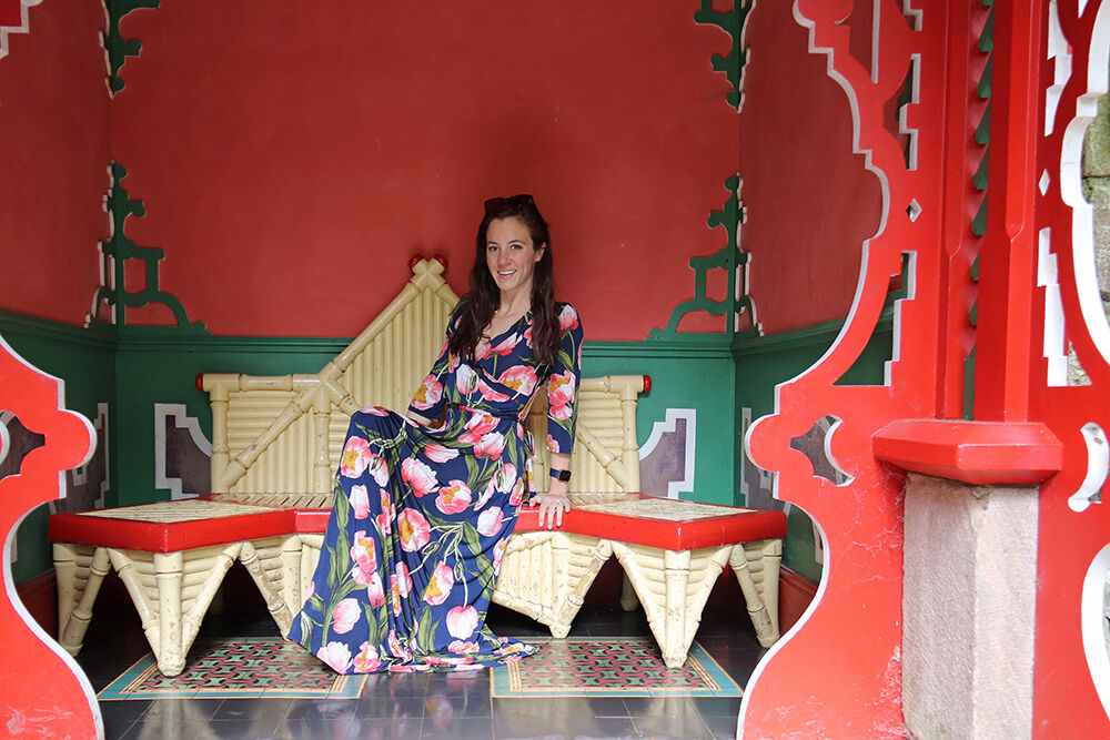 London Travel Blogger Inside the Chinese Pagoda at The China Garden at Biddulph Grange Garden