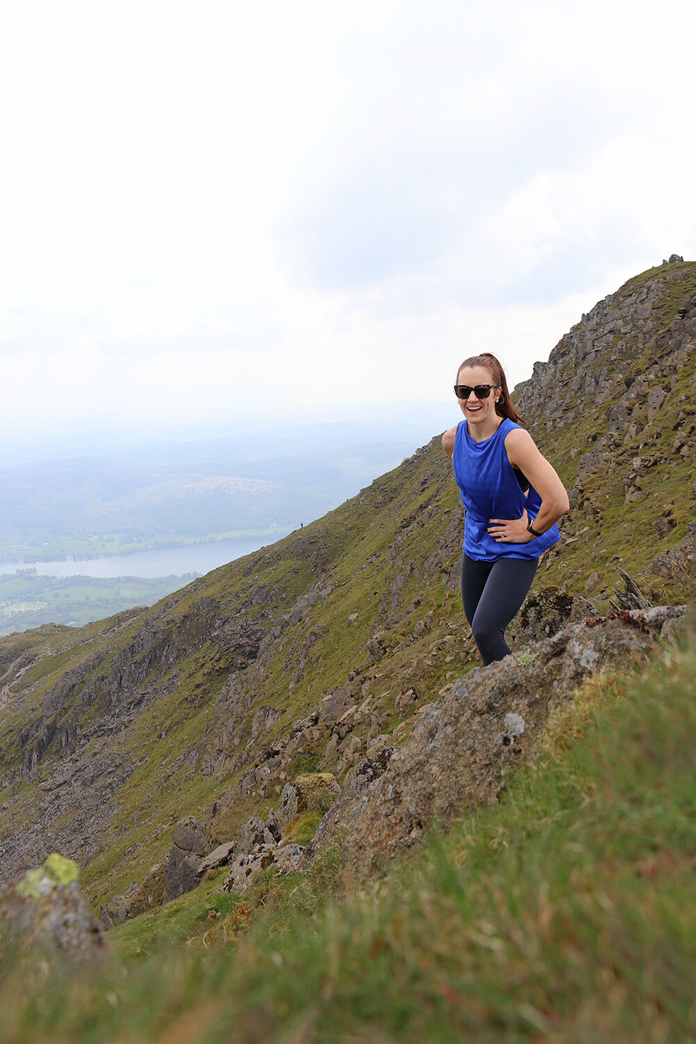 Travel Blogger at the Top of the Old Man of Coniston