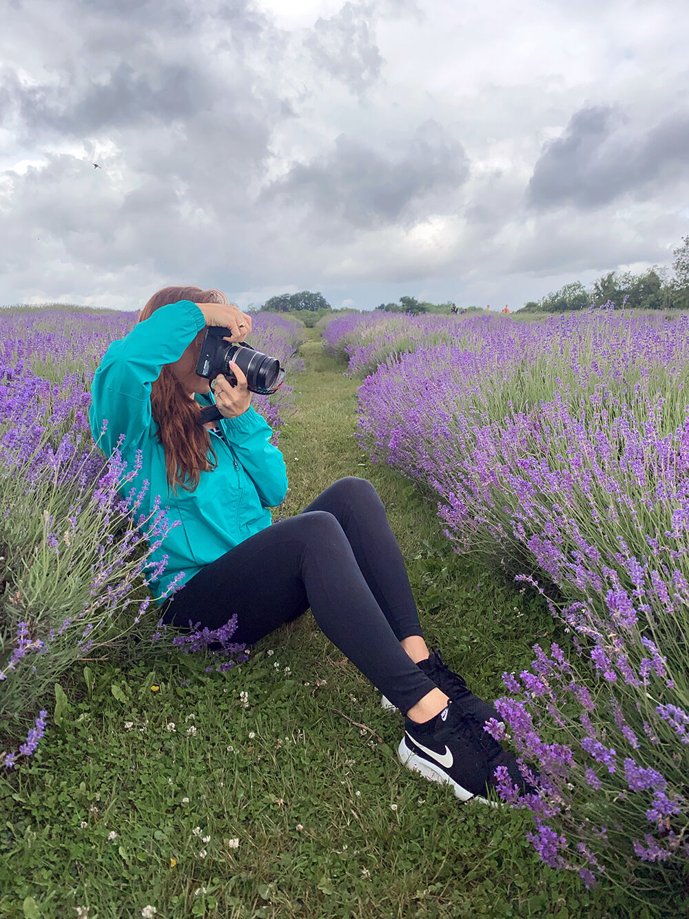 London Influencer Photographing a UK Lavender Farm