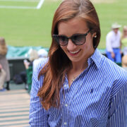 My Wimbledon Attire - Polo Ralph Lauren Shirtdress, Zodiac Constellation Necklace, and LeSpecs Jealous Games Sunglasses