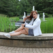Rainy Weather Outfit  - Upcycled Lightweight Puffer Jacket and GAP Modern Boatneck Dress 