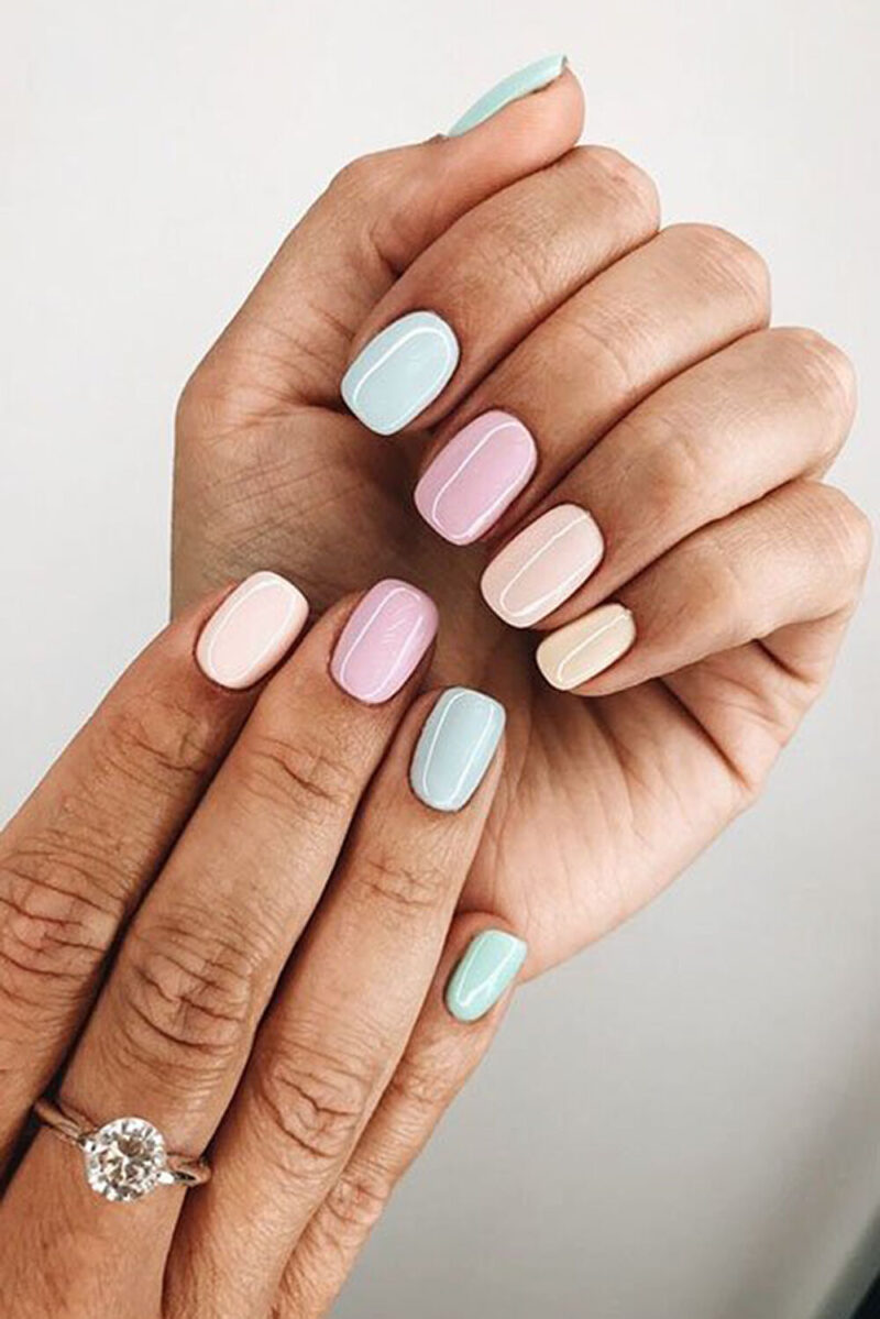 Summer Nails - Pastel Rainbow